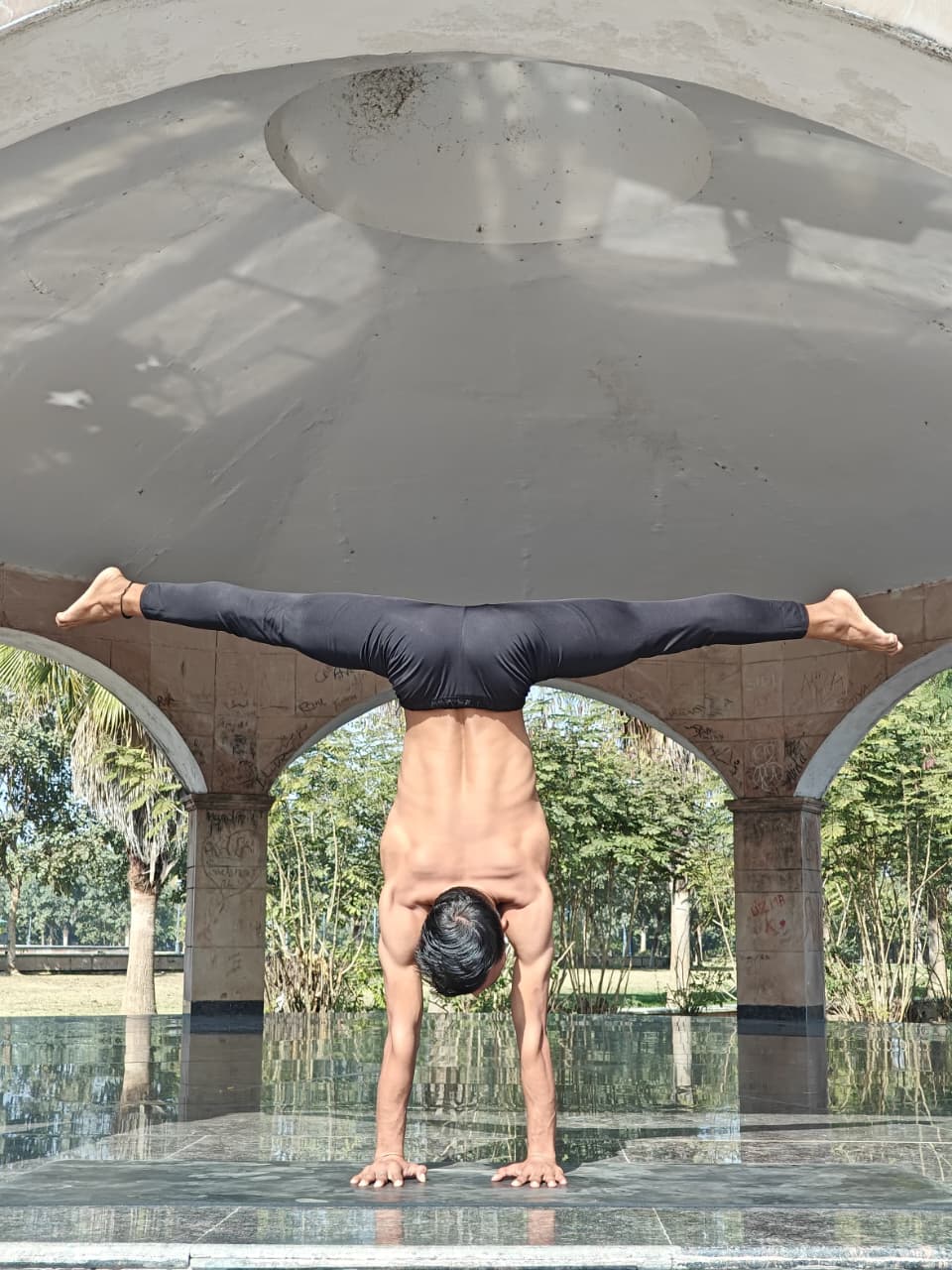 Yoga students practicing